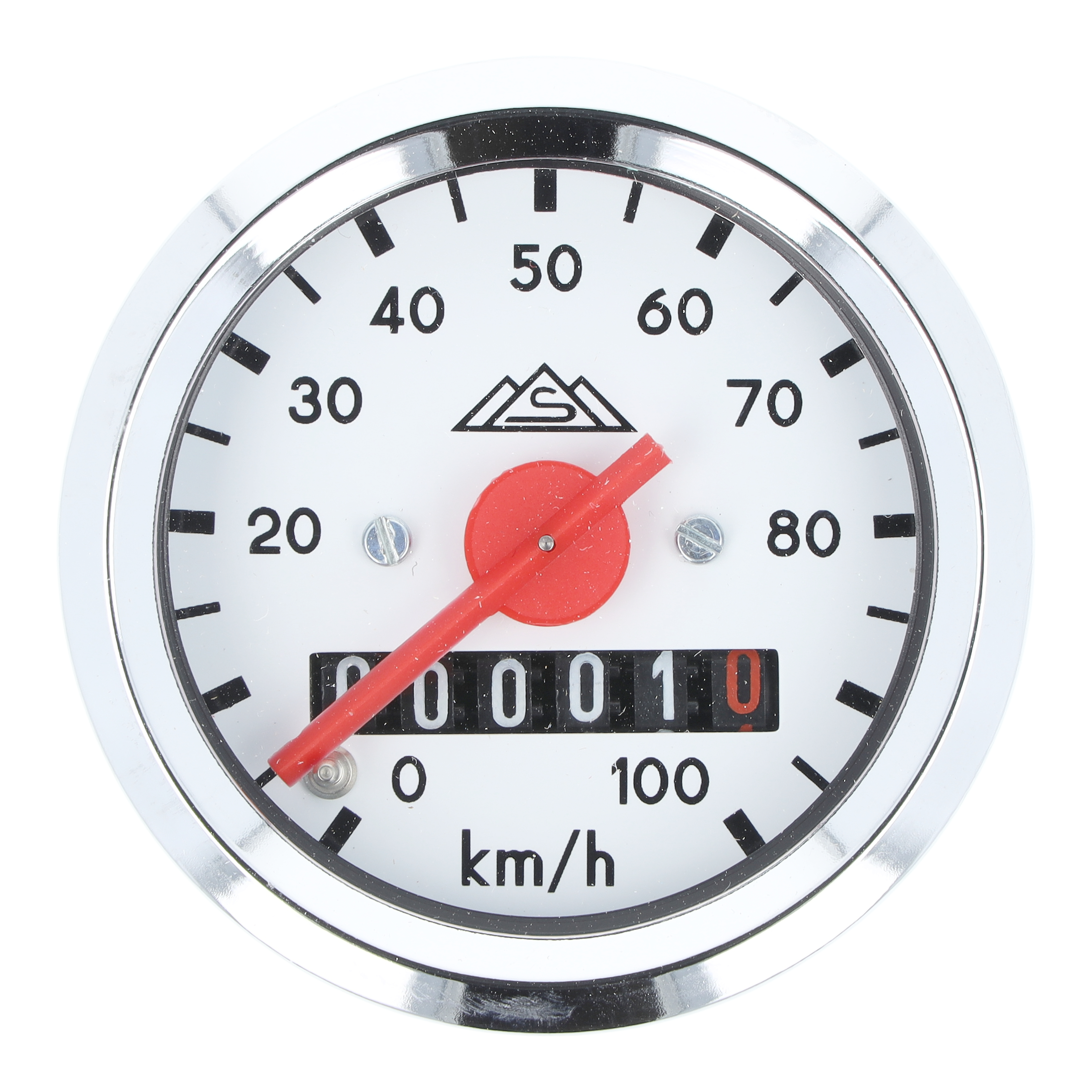 Tachometer (100km/h) weiß/verchromt für KR51, SR4