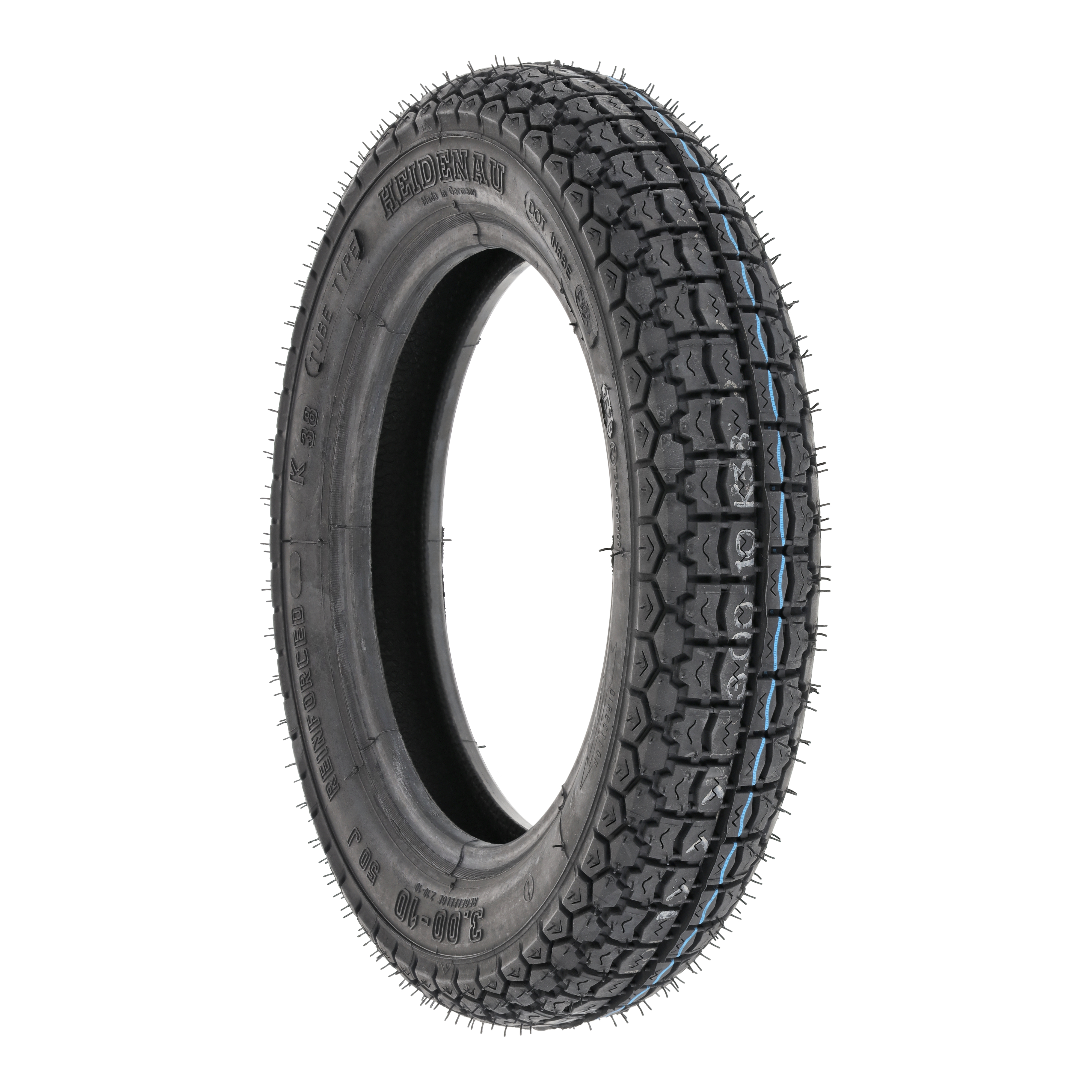 Heidenau K38 ( 3.00-10 RF TT 50J Hinterrad, Vorderrad )