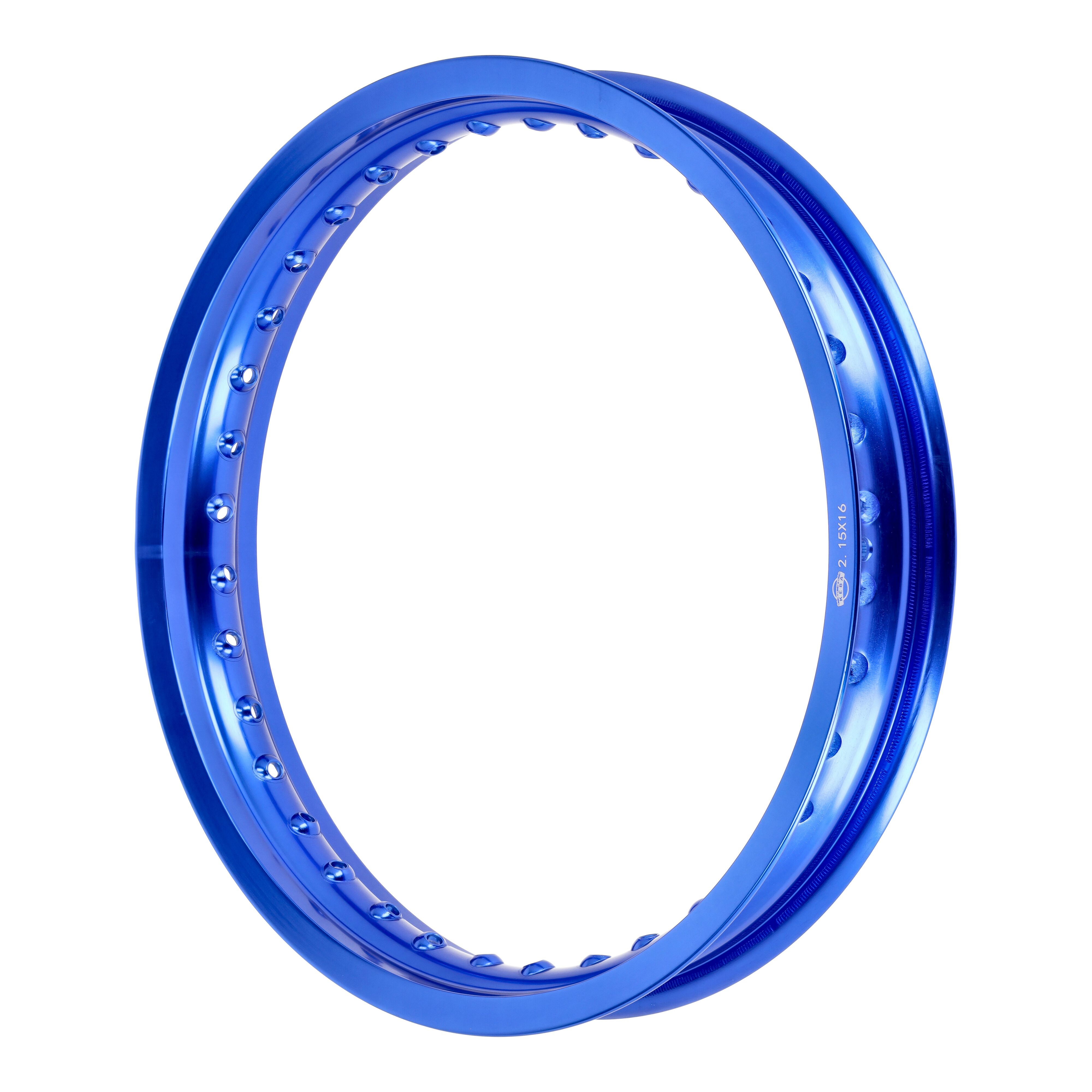 Felge Aluminium 2,15x16" blau poliert und eloxiert