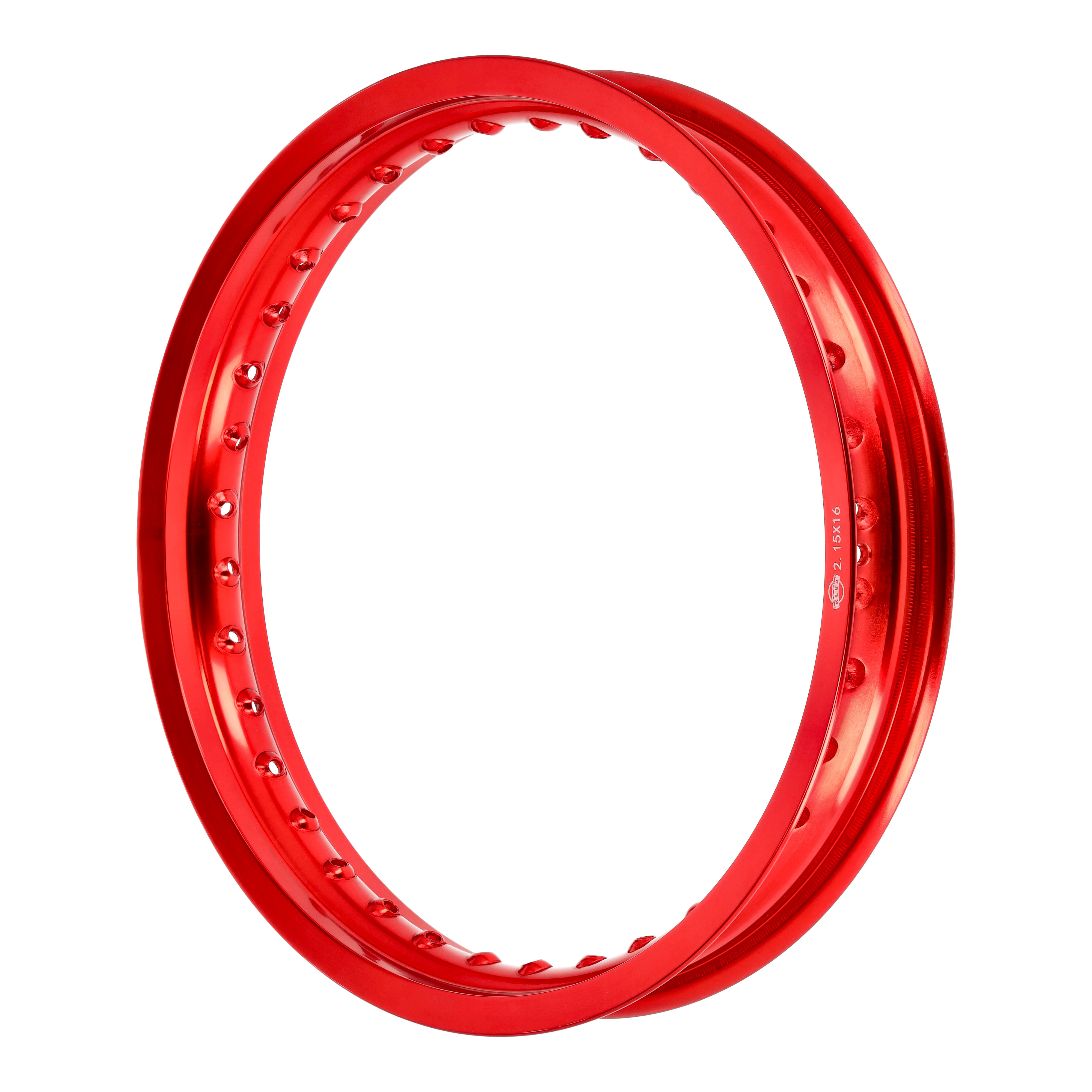 Felge Aluminium 2,15x16" rot poliert und eloxiert