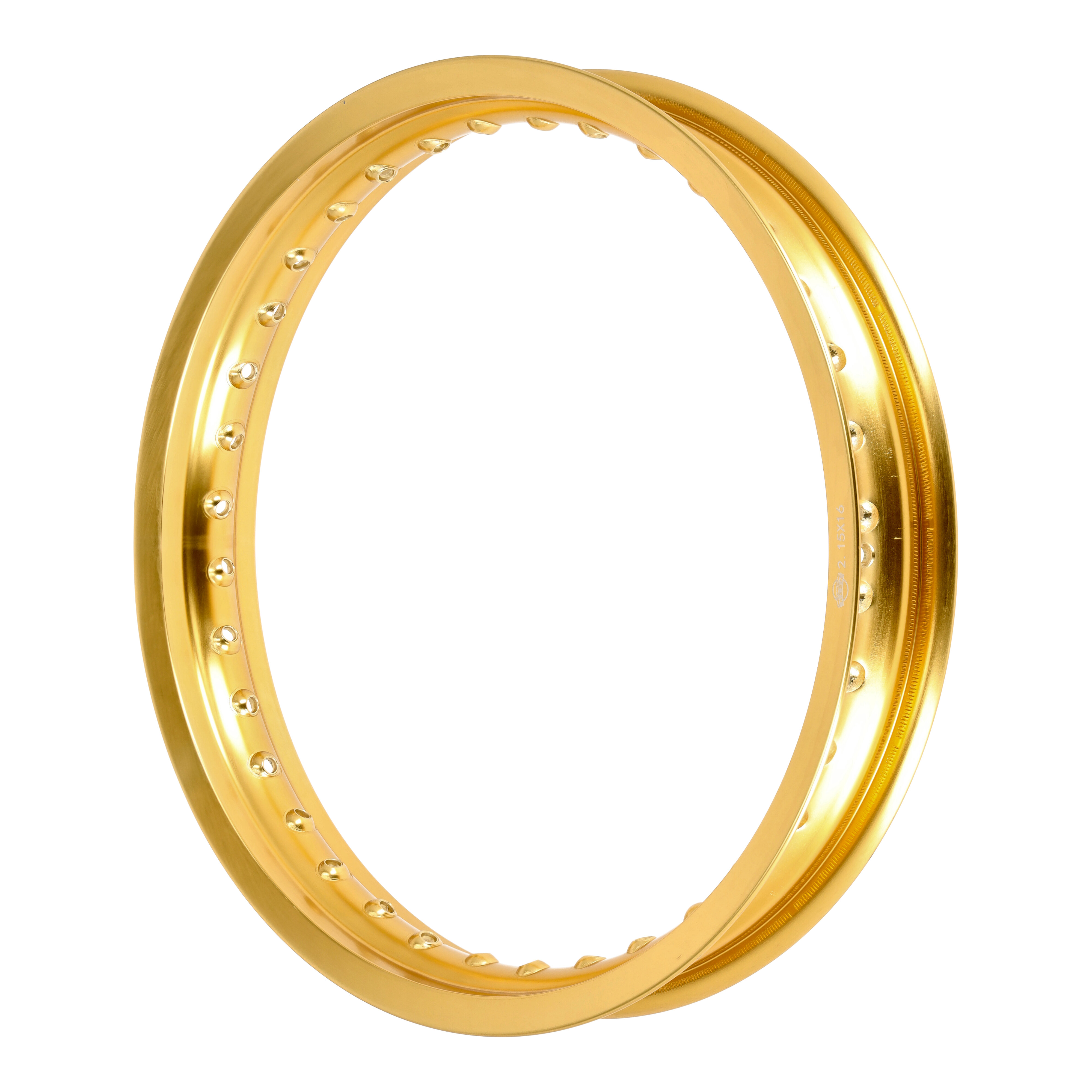 Felge Aluminium 2,15x16" gold poliert und eloxiert