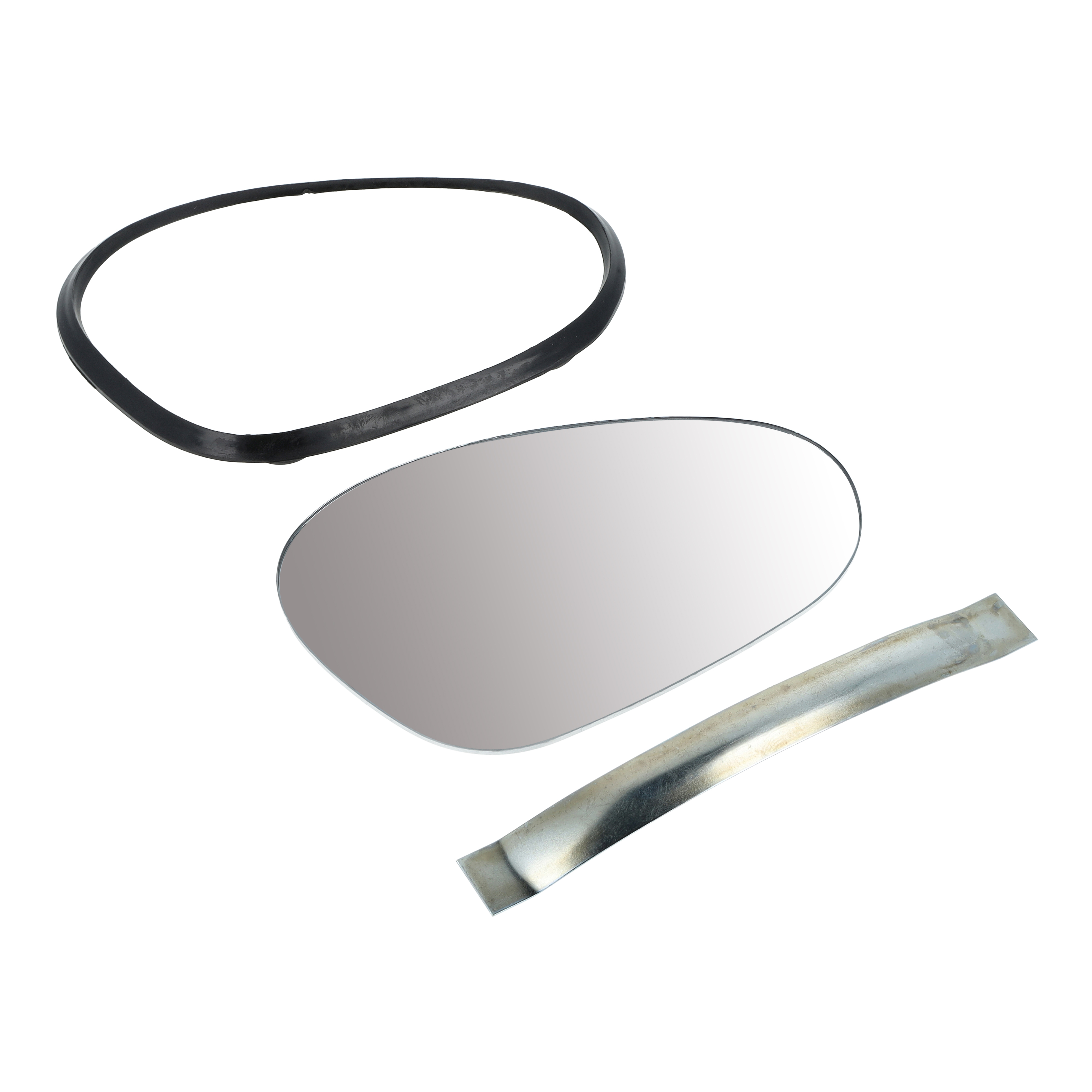 SET Spiegelglas inkl. Einfassungsring + Feder, konvex links