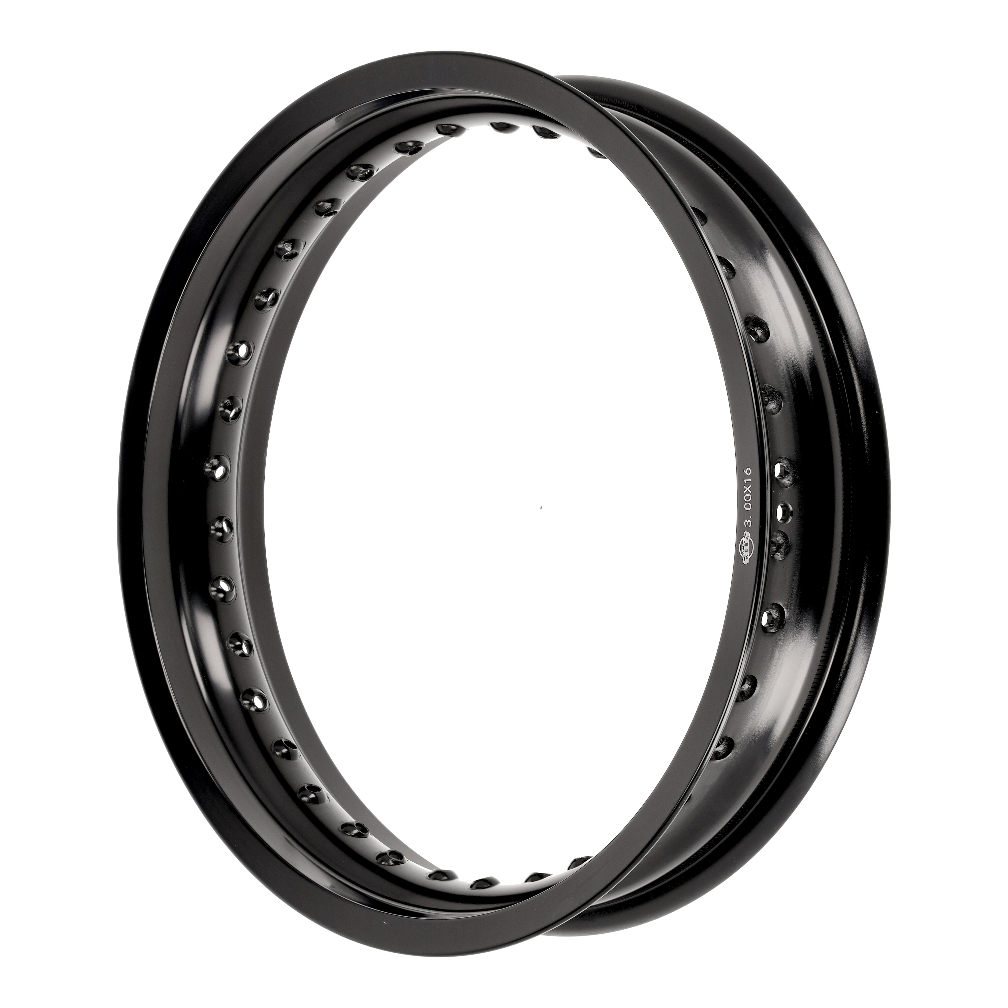 Felge Aluminium 3,00x16" schwarz poliert und eloxiert