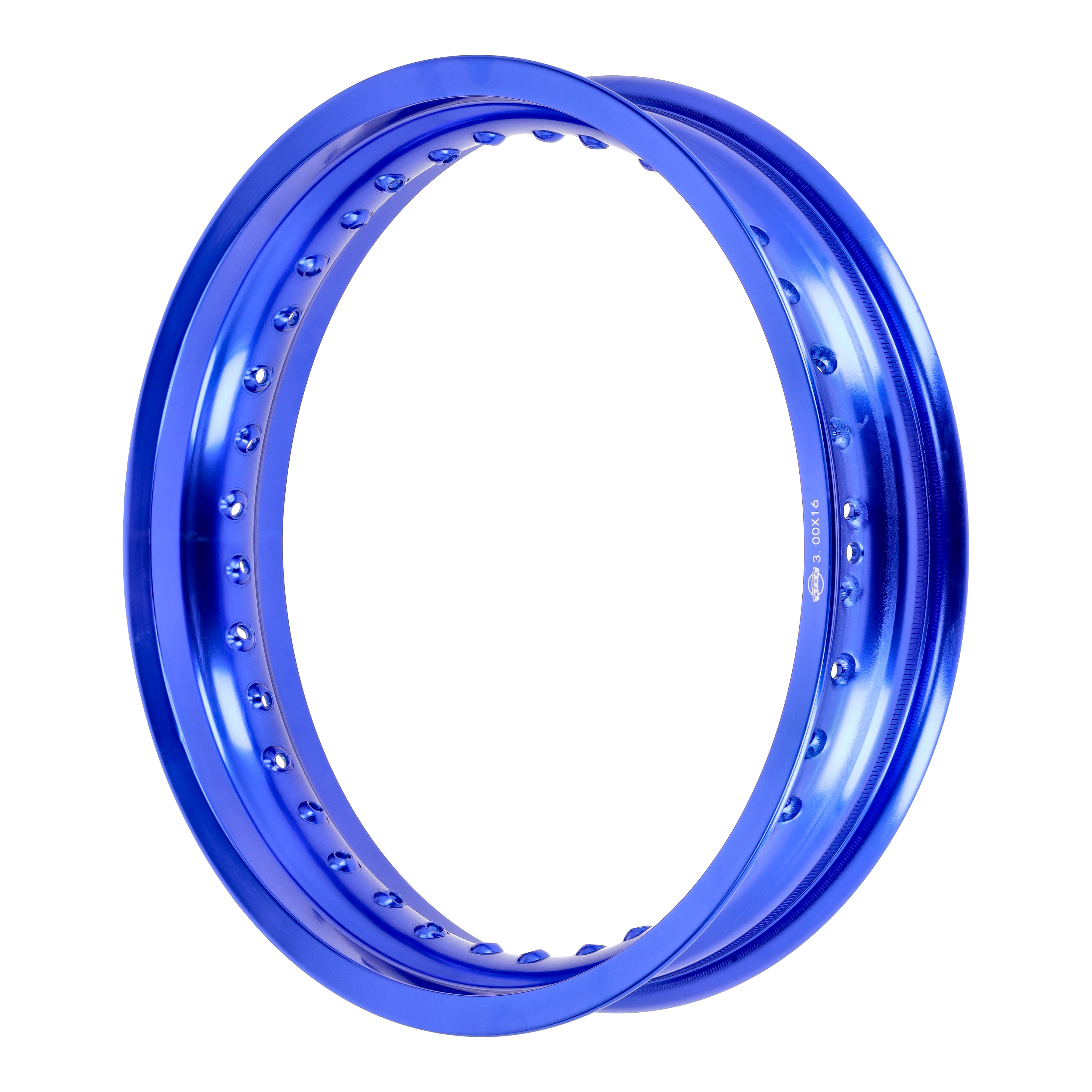 Felge Aluminium 3,00x16" blau poliert und eloxiert