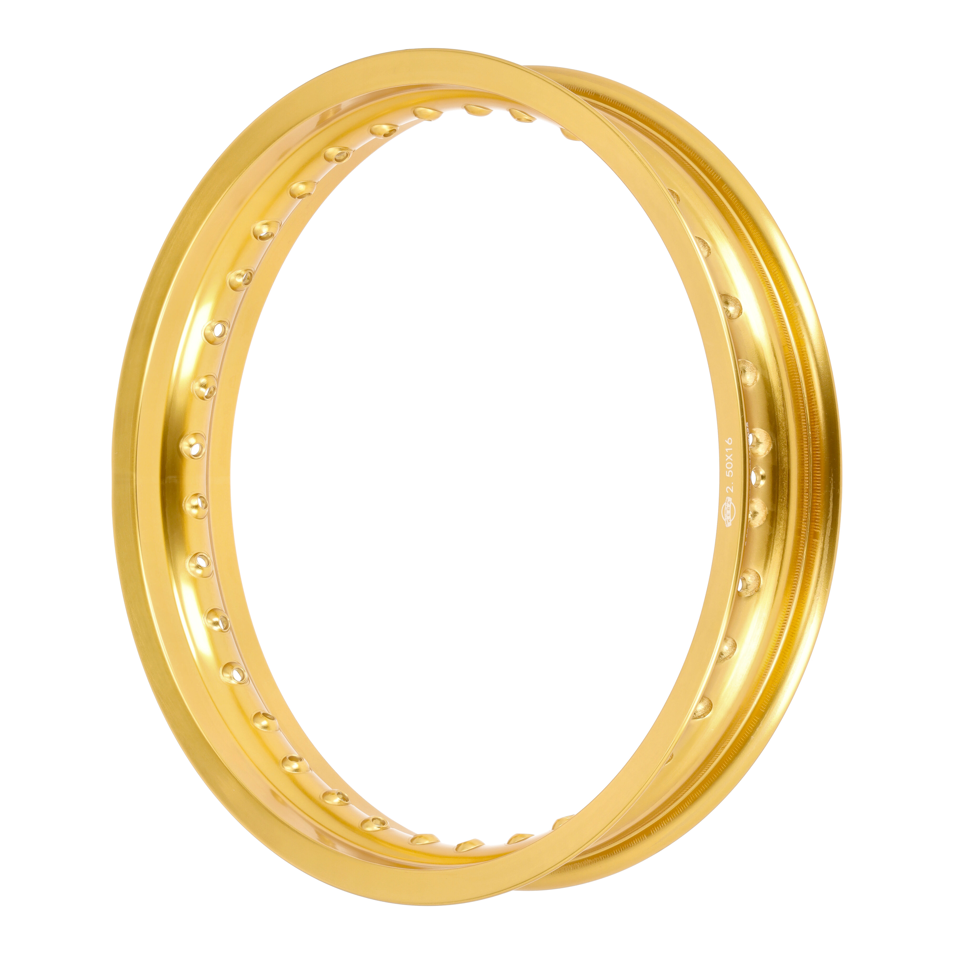 Felge Aluminium 2,50x16" gold poliert und eloxiert
